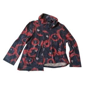 Shana Top Tunic Cowl Neck XXL Asymmetric Boho Artsy Lagenlook Multicolor